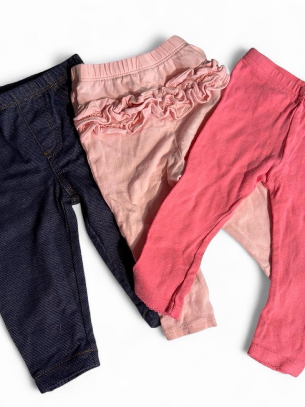 (825-8) Baby Girl Leggings Lot Size 3-6 Months - Carters Gerber Old Navy Pink